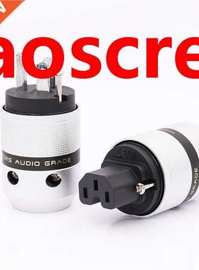Pair Hi End Audio Rhodium Plated US AC Power Plug HIFI Audio