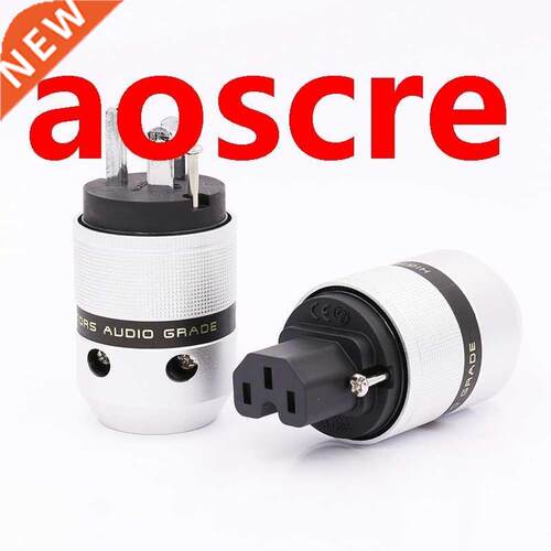 Pair Hi End Audio Rhodium Plated US AC Power Plug HIFI Audio