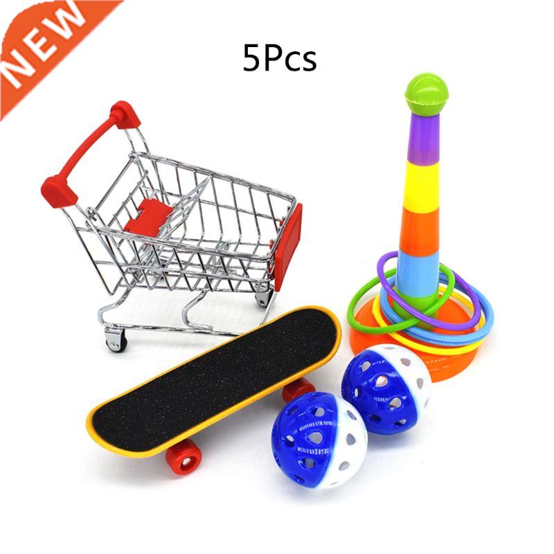 5Pcs/Set Parrot Training Toys Mini Shopping Cart Training
