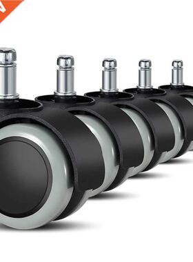 5 Pack Office Chair Wheels 11 mm / 22 mm Replacement Hard Fl