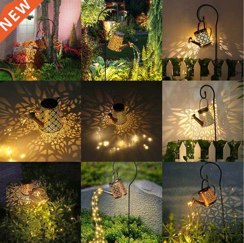 Outdoor Solar Stars Garden Art Light Gardening Watering Can