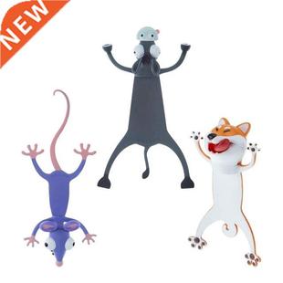 3 PCS 3D Cartoon Animal Bookmark Reading Book Markers Funny