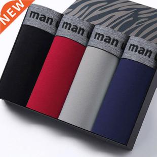 4PCS Men Underwear Cotton Boxers Panties Comfortable Mens Un