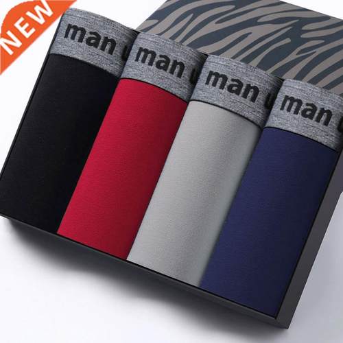 4PCS Men Underwear Cotton Boxers Panties Comfortable Mens Un