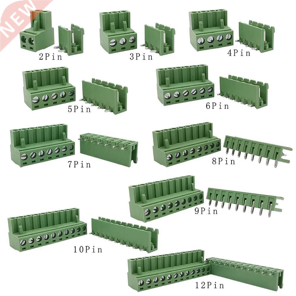 5/10Pair 2EDG 5.08mm 2/3/4/5/6/7/8/9/10/12 Pin PCB Screw Ter