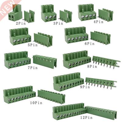 5/10Pair 2EDG 5.08mm 2/3/4/5/6/7/8/9/10/12 Pin PCB Screw Ter