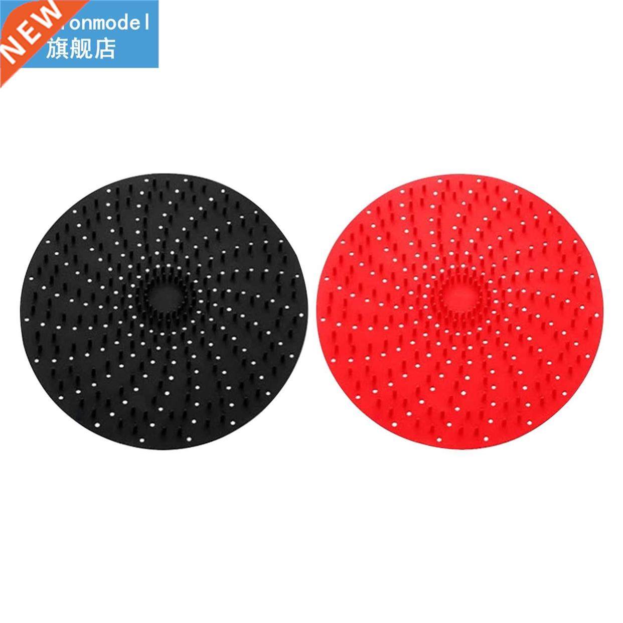 2pcs Reusable Silicone Perforated Cooking Basket Mat Round S