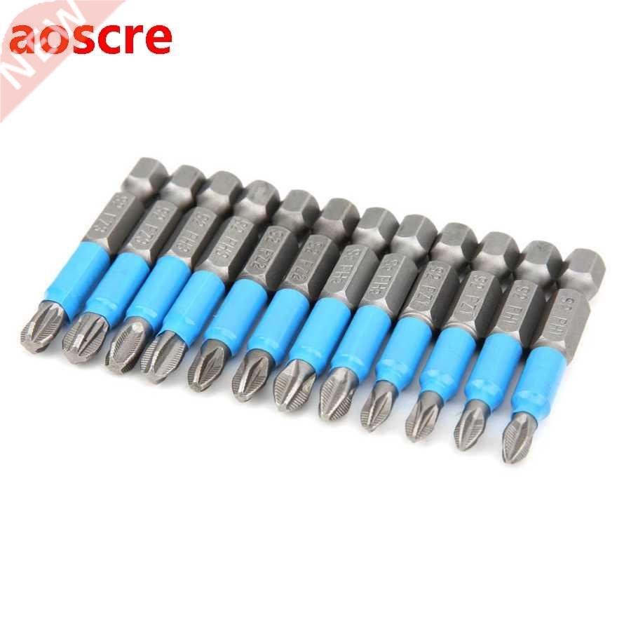 12pcs 50mm Magnetic Screwdriver Bits Set 1/4 In Hex Shank Ha