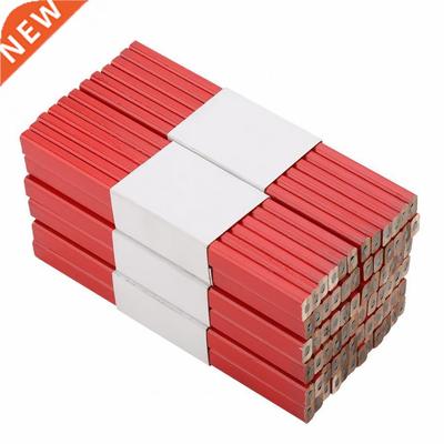 72Pcs 175mm Octagonal Red Hard Black Lead Carpenter Pencil W