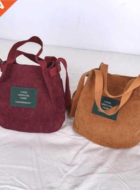 Vintage Handbags Corduroy Literary and Artistic Women