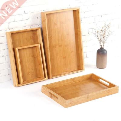 Wooden Bamboo Serving Tray Kung Fu Tea Cutlery Trays Storage