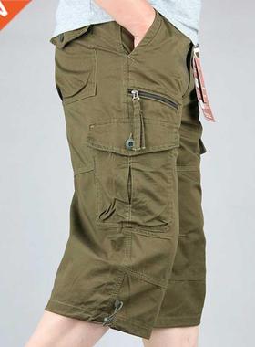Knee Length Cargo Shorts Men	s Summer Casual Cotton M