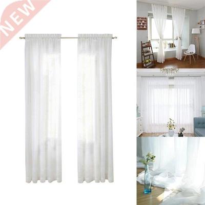 Window White Sheer Curtains Long 2 Panels Sheer White Curtai