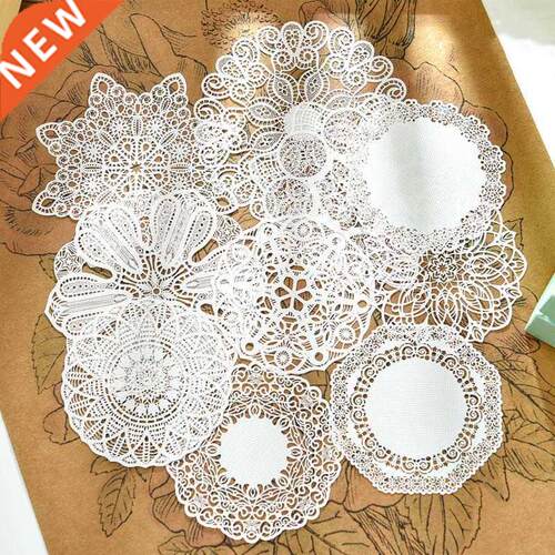 10Pcs Mandala Circle Lace Paper Doilies Placemats Wedding Pa