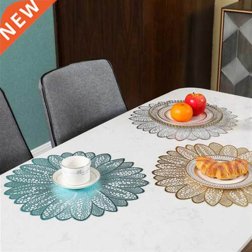 6pcs Flower Shape Table Mat Christmas Gift Pad Napkin