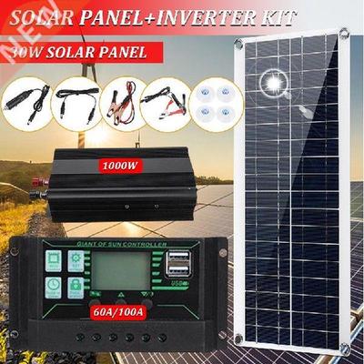 1000W 12V Solar Panel System Kit 60A/100A Polycrystalline