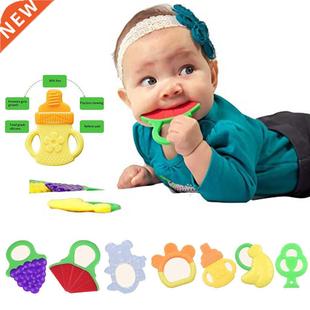 Toddlers Infants Baby Teething Toys Soft Silicone Fruit Cad