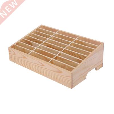 24 Cells Multifunctional Wooden Storage Box Mobile Phone Rep