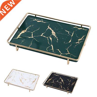 1Pcs European Marble Style Storage Tray Luxury Ceramc