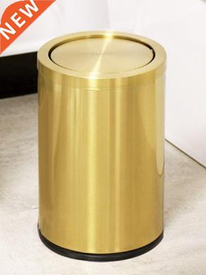 Table Luxury Golden Trash Can Bedroom Garbage Office Small