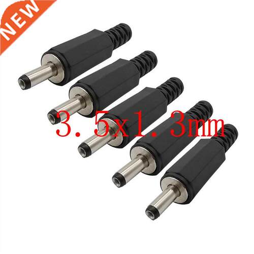 Black DC Connectors 3.5x1.3mm DC Power Male Plug Solder Adap