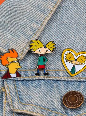 Crtoon rnold Pins Fun nime Boy Enmel Pin Collection Fsh