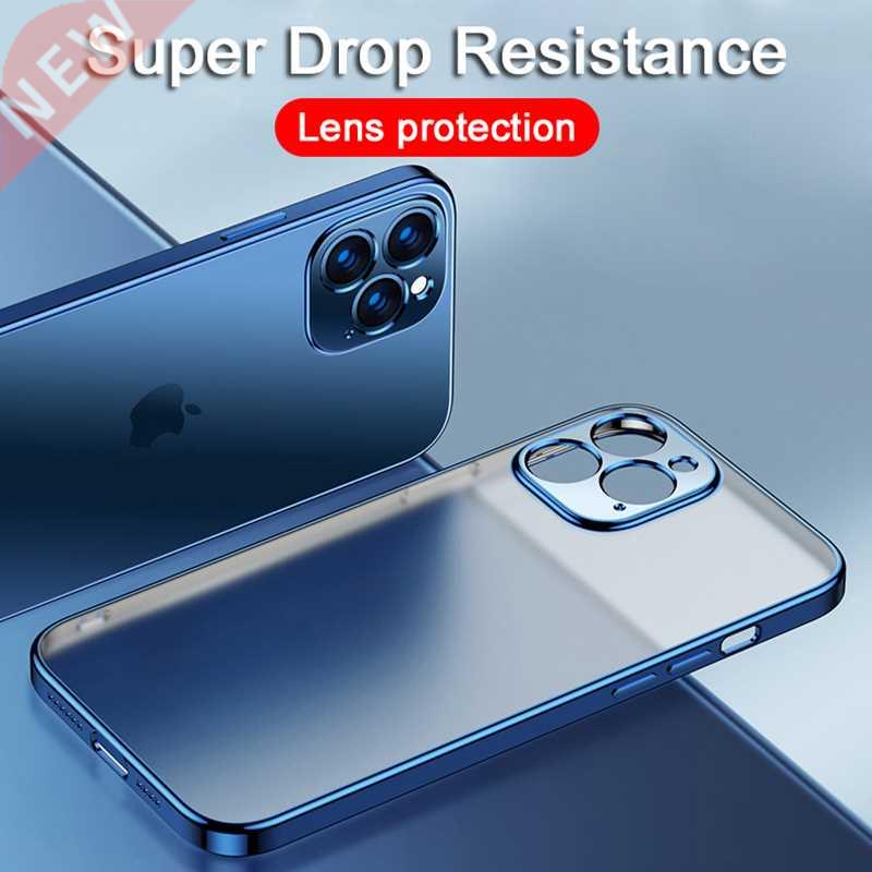 Luxury Plating Square Frame Silicone Transparent Case on For