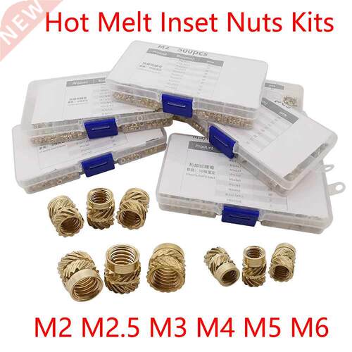M2 M2.5 M M4 M5 M6 Brass Hot Melt Inset Nuts Assortment Kit