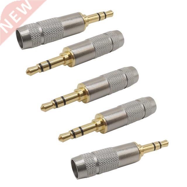 2/5Pcs Replacement 3.5mm 3 Pole Stereo Headphone Jack Plug C