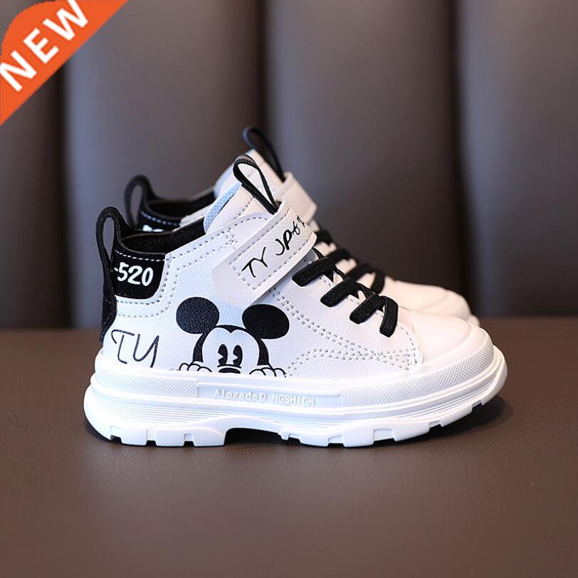 Autumn Winter Mickey mouse Boys Cotton Child sneakers Warm K