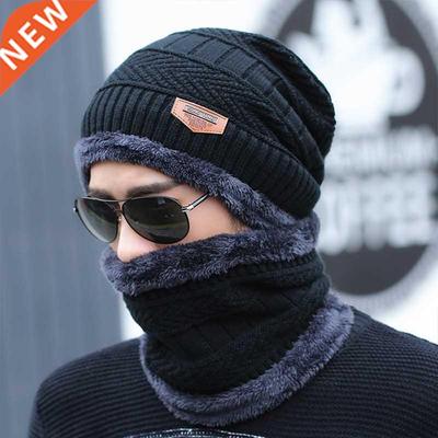 Coral Fleece Winter Hat eanies Men's Hat Scarf Warm reatha