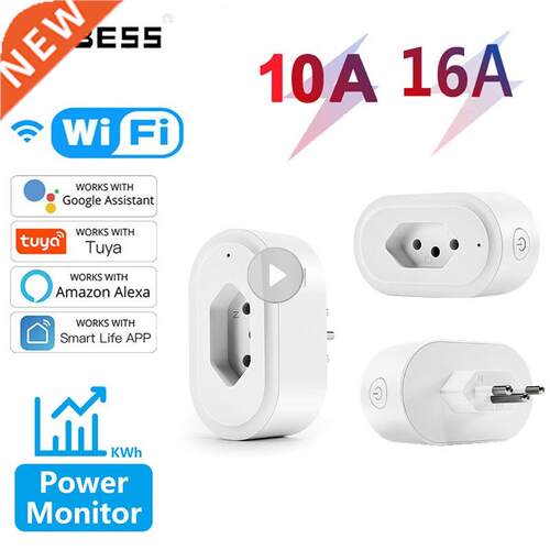AUBESS Tuya Smart Wifi Socket 16A BR Plug Outlet Power