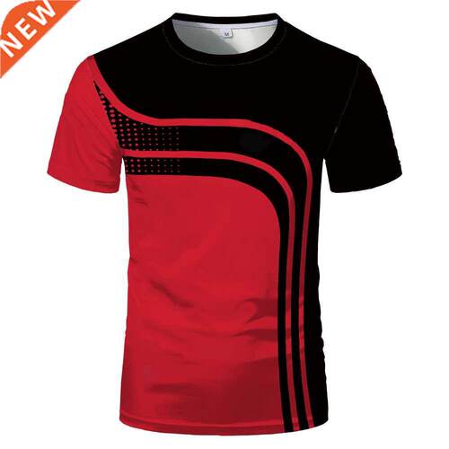 Fashion new 3D printing summer hot sale short-sleeved round