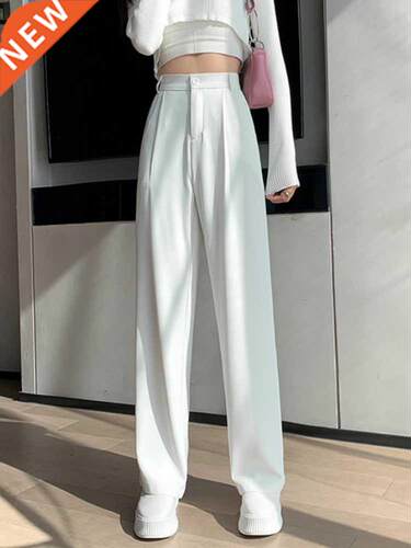 Casual High Waist Loose Wide Leg Pants for Women Spring Autu