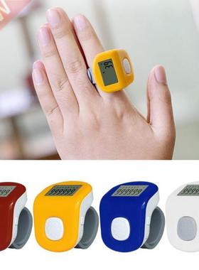 Rechargeable 7-Channel 6-Digit Finger Prayer Counter LCD Sil
