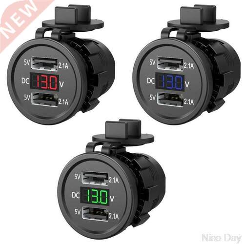 5V 2.1A Waterproof Dual Ports USB Charger Socket Adapter Pow