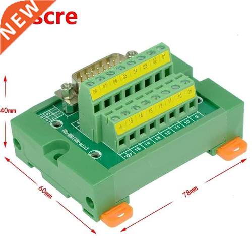 DB15 Mini D-Sub DIN Rail Mount Interface Module , DB15 male