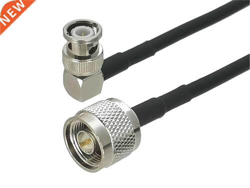 1Pcs RG58 N Male plug to BNC Male plug Right angle Connector