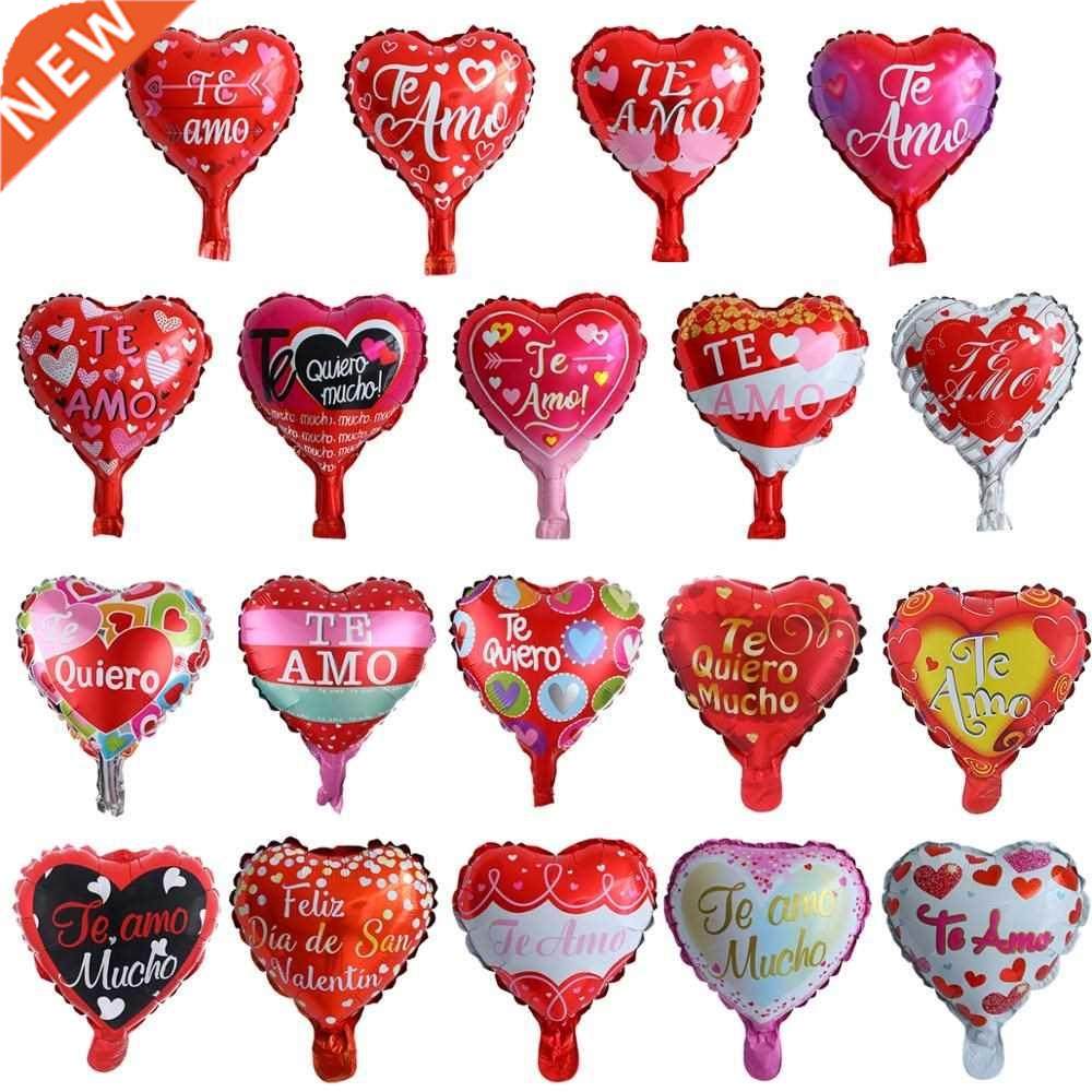 10/30pcs/lot 10inch spanish te amo heart aluminium foil bal