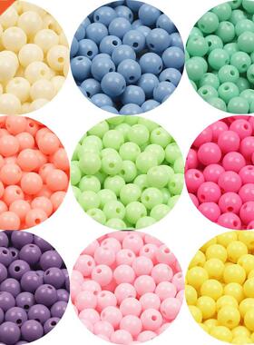 Candy Color Acrylic Round Beads 6-20mm Loose Balls Spacer Be