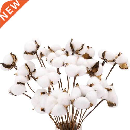 20Pcs Cotton Stems,Fake Cotton Flowers, Artificial Cotton