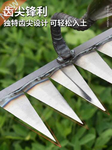 Iron Gardening Hoe Weeding Rake with Glove Agricultural Tool