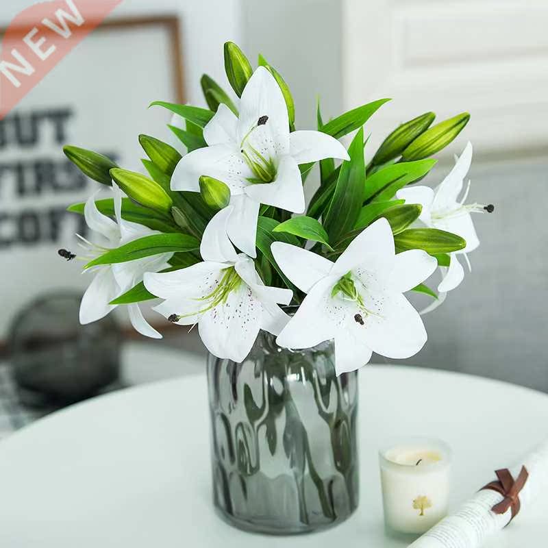 6pcs/lot Real Touch Artificial lily Flores Wedding Bridal fa