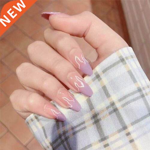 Pink Flame Short Ballet Wear Nail Finished Fake Nail Nail