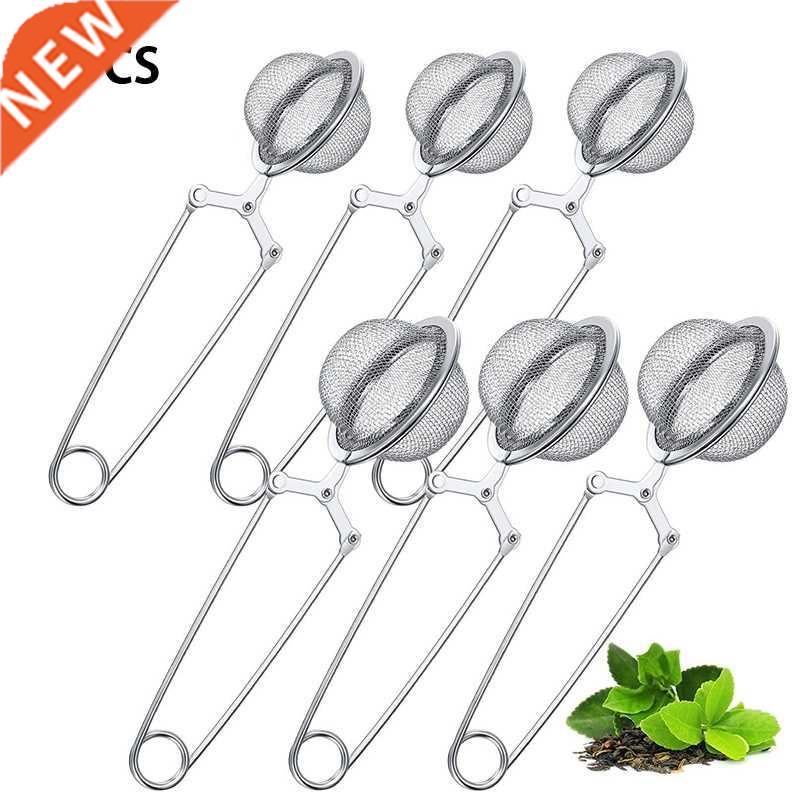 6Pcs Tea Infuser Loose Leaf Tea Snap Ball Tea Strainer Spoon