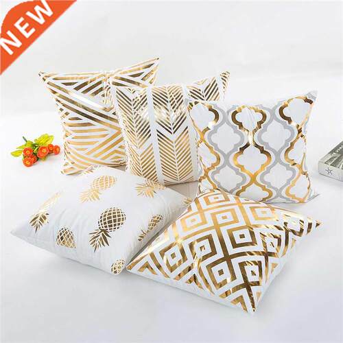 luxury Gold Bronzing Simple Cushion Cover Nordic Geometric G