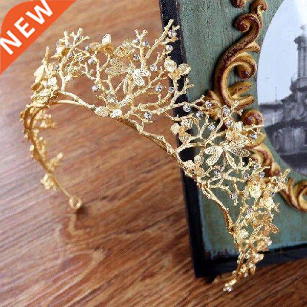 Vintage Gold Baroque Wedding Bridal Crown Hair Accessories