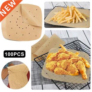 100pcs 8.5Inch Air Fryer Liners Square Steer Mat Air Fryer