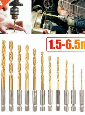 13/8/4/1Pcs HSS Titanium Coated Twist Drill Bit Hex Shank 1.