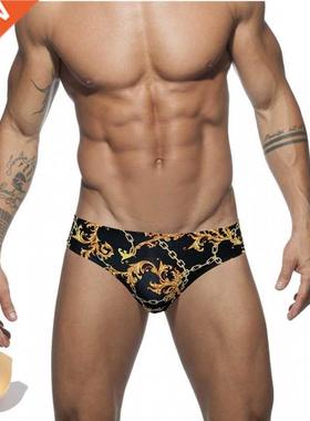 Push Pad swimwear Men Printing Bathing Suit Swimming Briefs